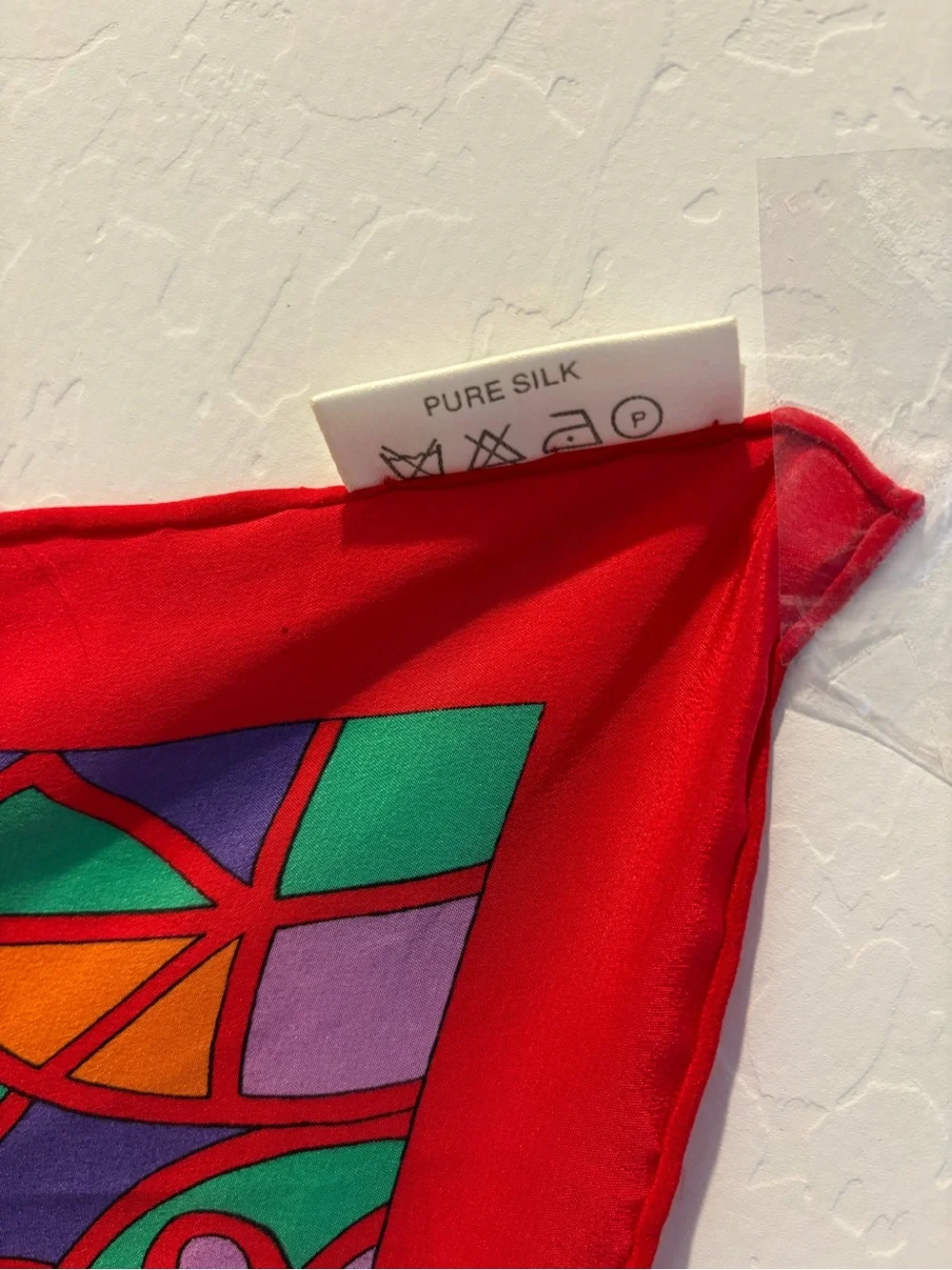 Marja Kurki Design Bright Floral Red Silk Scarf